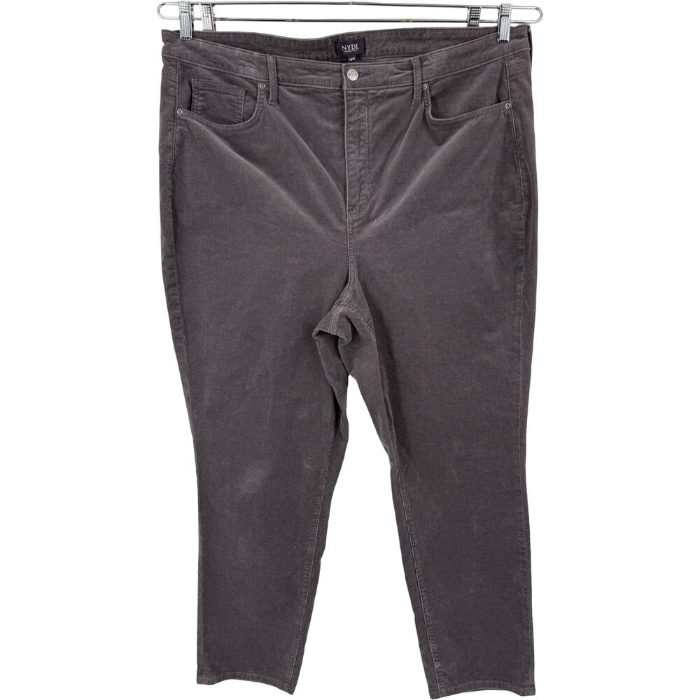 NYDJ Marilyn straight corduroy pants gray size 18W